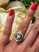 Claddagh ring Opal Claddagh ring set Unique Claddagh ring Irish engagement ring.