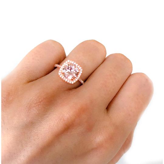 Morganite Women's Ring Rose Gold Engagement Ring Carat