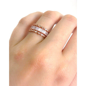 Rose Gold Art Deco Eternity Stacking Rings