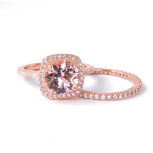 Rose Gold Morganite Ring - 2 Carat Engagement Ring