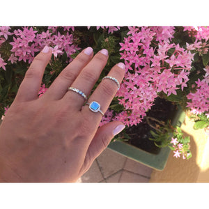 Blue Opal Ring or White Opal Promise Ring