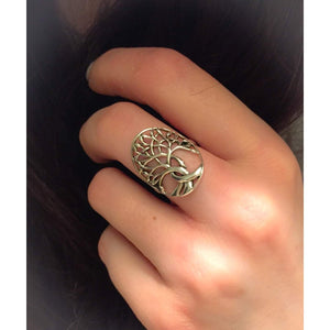Tree of Life Ring Set in Sterling Silver or Rose Gold
