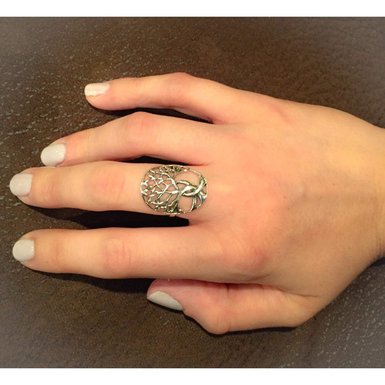 Tree of Life Ring Set in Sterling Silver or Rose Gold