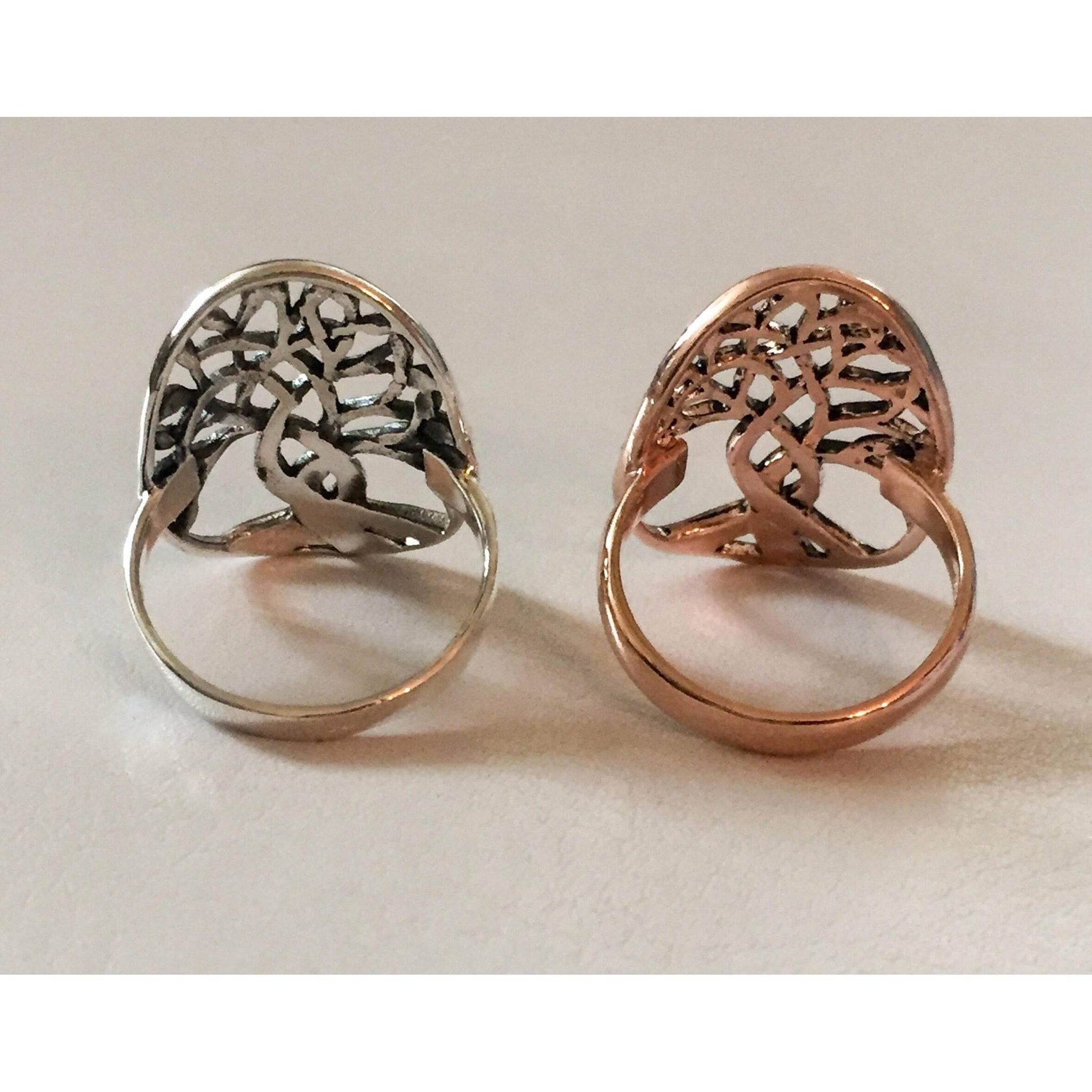 Rose Gold Tree of Life Ring-Tree of Life Statement Ring