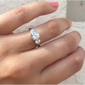 CZ Engagement 3 Stone Ring