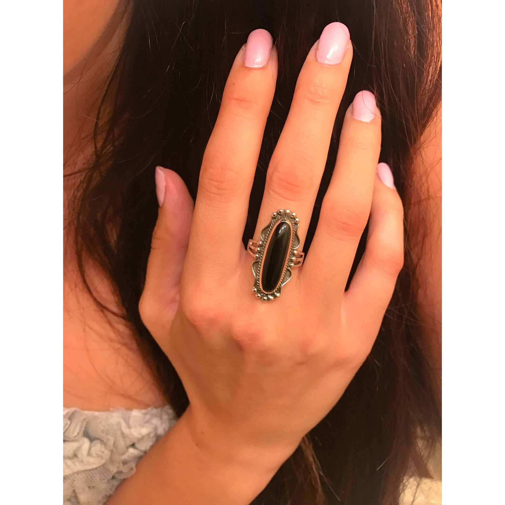 Black Onyx Sterling Silver Statement Ring