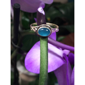 Blue Chalcedony Celtic Engagement Ring