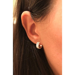 Diamond Cubic Zirconia Huggie Hoop Earrings