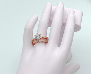 Round Engagement Ring Wedding Set
