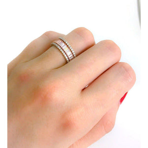 Rose Gold Eternity Rings - Diamond Stack Rings - Baguette Ring
