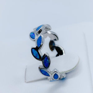 Blue Opal Leaf Ring