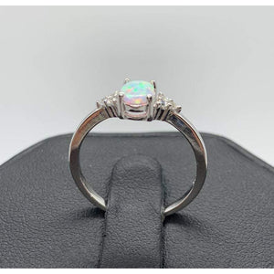 White Opal Promise Ring | White Opal Engagement Ring