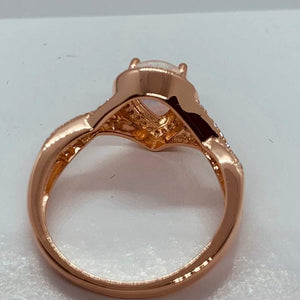 Rose Gold Opal Teardrop Promise Ring