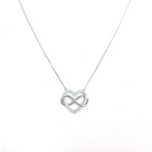 Sterling Silver Infinity Heart CZ Necklace