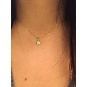 Small Diamond  Heart Necklace-Layering Necklace