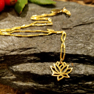 Gold Lotus Flower Necklace