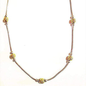 Sterling Silver & Gold Ball Necklace-Layering Necklace
