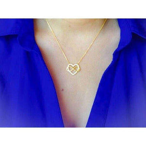 Gold Infinity CZ Heart Necklace