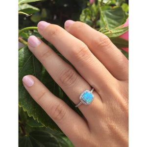 Blue Opal Ring or White Opal Promise Ring
