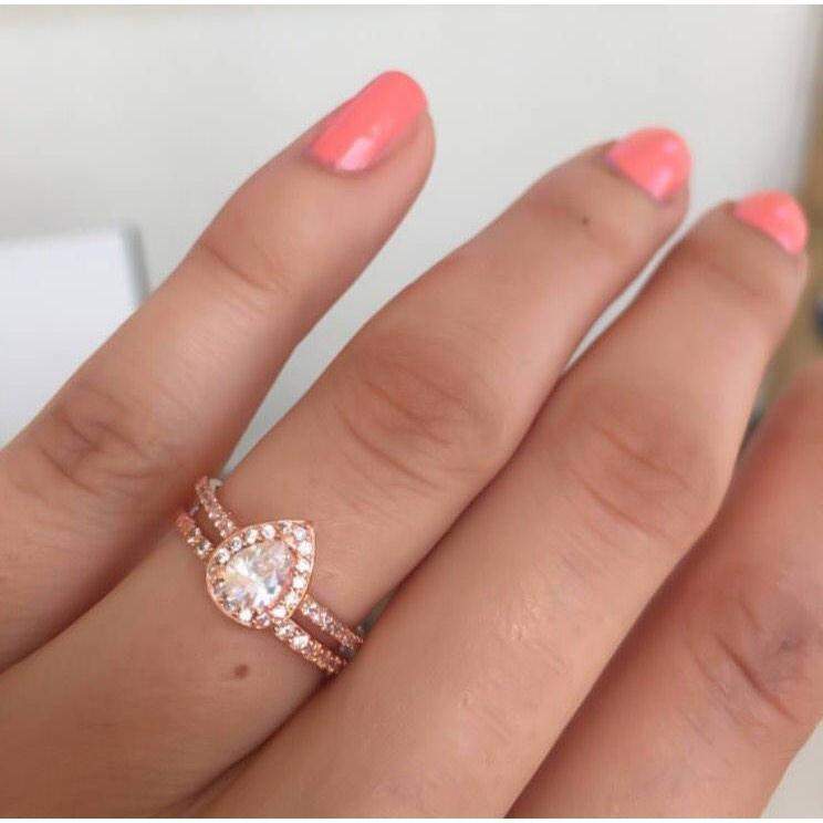 Tear Drop Rose Gold Pear Shape Ring Rose Gold Teardrop