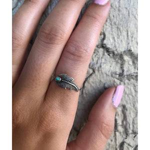 Turquoise Feather/Leaf Ring