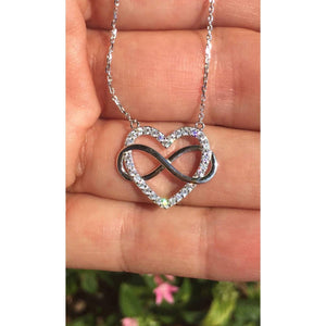 Sterling Silver Infinity Heart CZ Necklace