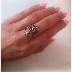Rose Gold Tree of Life Ring-Tree of Life Statement Ring