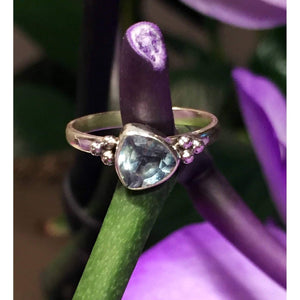 Genuine Blue Topaz Gemstone Ring