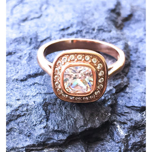 Cushion Cut Vintage Style Rose Gold Ring
