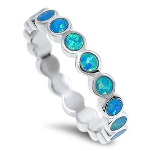 Blue Opal Eternity Band Ring
