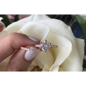 Rose Gold Wedding Rings-2 Carat Diamond Engagement -Solitaire Engagement Ring