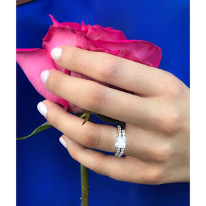 Princess Cut Diamond Ring Set-Square Engagement Wedding Set