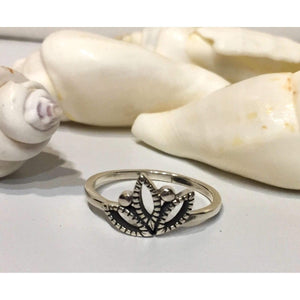 Sterling Silver Small Lotus Ring