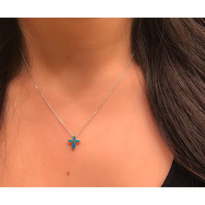 Fire Opal Necklace | Cross Necklace & Earring Set
