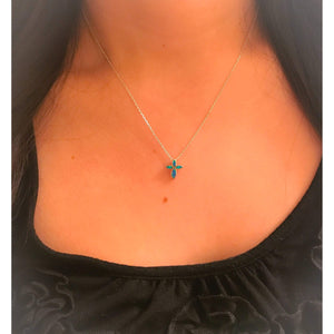 Fire Opal Necklace | Cross Necklace & Earring Set