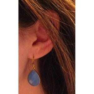 Blue Chalcedony Earrings, Dangle Earrings, Teardrop Earrings