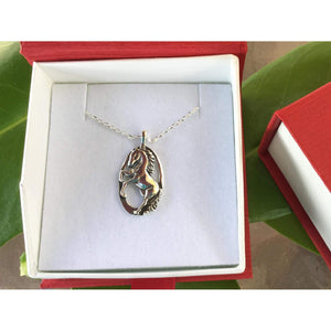 Sterling Silver Horse Necklace - Equestrian Jewelry