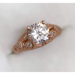 Rose Gold Art Deco Engagement Ring