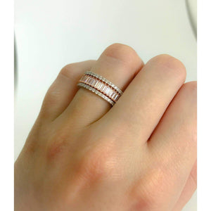 Rose Gold Eternity Rings - Diamond Stack Rings - Baguette Ring