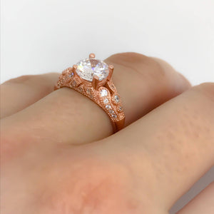 Rose Gold Art Deco Engagement Ring