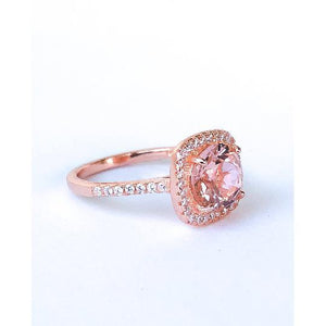 Rose Gold Morganite Ring - 2 Carat Engagement Ring